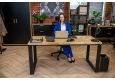 DEERHORN® Kancelársky stôl z dubového dreva a čierneho kovu bez zásteny