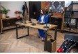 DEERHORN® Kancelársky stôl z dubového dreva a čierneho kovu bez zásteny