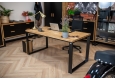 DEERHORN® Kancelársky stôl z dubového dreva a čierneho kovu bez zásteny