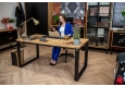 DEERHORN® Kancelársky stôl z dubového dreva a čierneho kovu bez zásteny