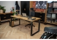 DEERHORN® Kancelársky stôl z dubového dreva a čierneho kovu bez zásteny