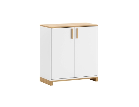 DEERHORN® Komoda z dubového dreva s dvomi dvierkami biela