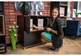 DEERHORN® Komoda z dubového dreva so štyrmi dvierkami čierna