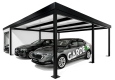 Garden house with Hormann safety garage door