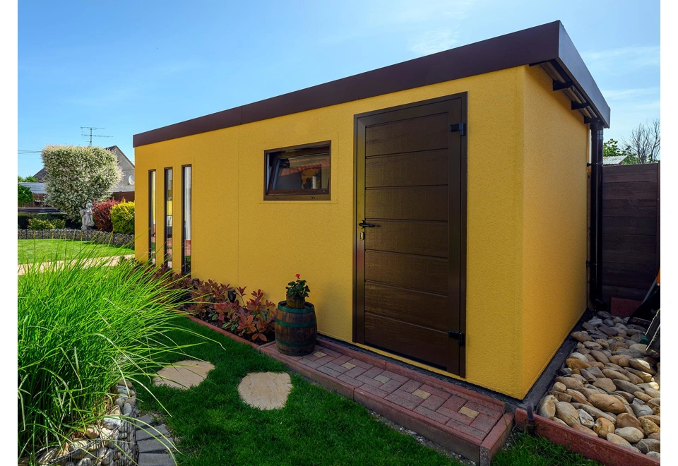 GARDEON® Garáž s dverami Hörmann, oknom a 4 svetlíkmi