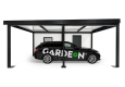GARDEON® Garáž s dverami Hörmann, oknom a ľavým prístreškom
