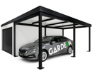 GARDEON® Garáž s dverami Hörmann, oknom a pravým prístreškom