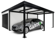 GARDEON® Garáž s dverami Hörmann, oknom a pravým prístreškom