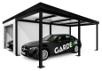GARDEON® Garáž s dverami Hörmann, oknom a pravým prístreškom