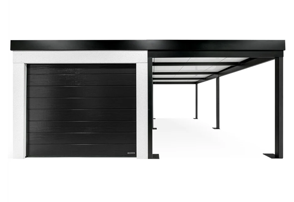 GARDEON® Garáž s dverami Hörmann, oknom a prístreškom