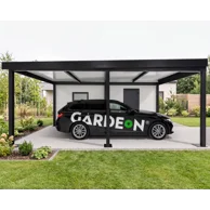 GARDEON® Garáž so sekcionálnou garážovou bránou Hörmann (2500 × 2125 mm) a prístreškom