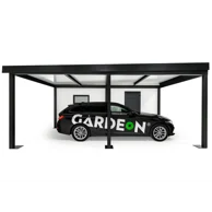 GARDEON® Garáž so sekcionálnou garážovou bránou Hörmann (2500 × 2125 mm) a prístreškom