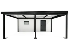 GARDEON® Garáž so sekcionálnou garážovou bránou Hörmann (3000 × 2125 mm) a prístreškom
