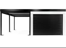 GARDEON® Garáž so sekcionálnou garážovou bránou Hörmann (3000 × 2125 mm) a prístreškom