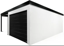 GARDEON® Garáž so sekcionálnou garážovou bránou Hörmann (3000 × 2125 mm) a prístreškom