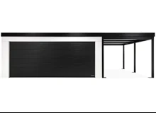 GARDEON® Garáž so sekcionálnou garážovou bránou Hörmann (5000 × 2125 mm) a prístreškom