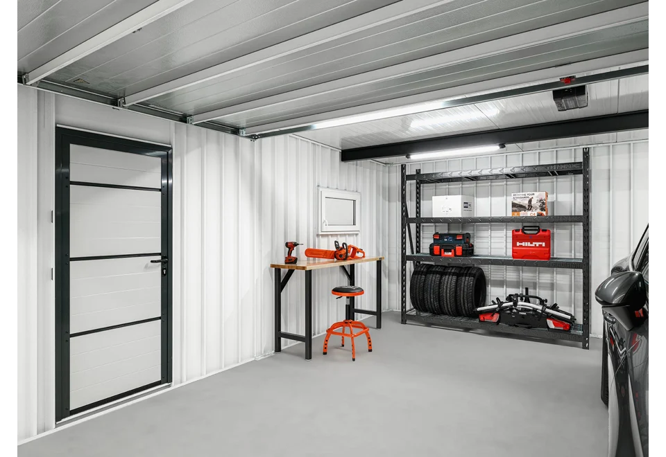GARDEON® Garáž so sekcionálnou garážovou bránou Hörmann (5000 × 2125 mm)