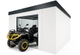 GARDEON® Záhradný domček 4 m x 4 m s garážovou bránou Hörmann