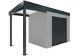 GARDEON® Záhradný domček s bezpečnou garážovou bránou Hörmann a ľavým prístreškom