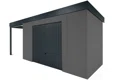 GARDEON® Záhradný domček s bezpečnou garážovou bránou Hörmann a ľavým prístreškom