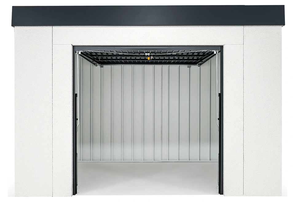 GARDEON® Záhradný domček s bezpečnou garážovou bránou Hörmann