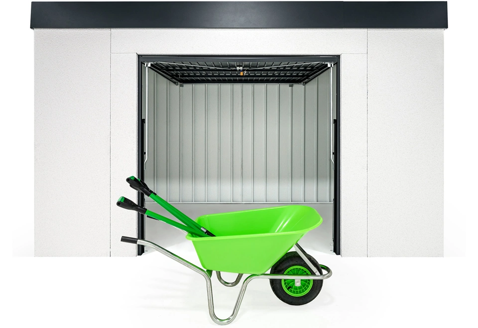 GARDEON® Záhradný domček s bezpečnou garážovou bránou Hörmann