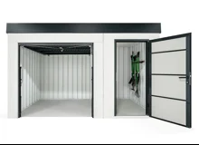 GARDEON® Záhradný domček s dverami a bezpečnou garážovou bránou Hörmann