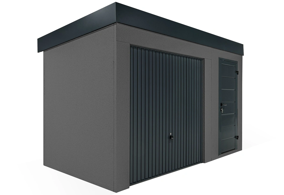 GARDEON® Záhradný domček s dverami a garážovou bránou Hörmann