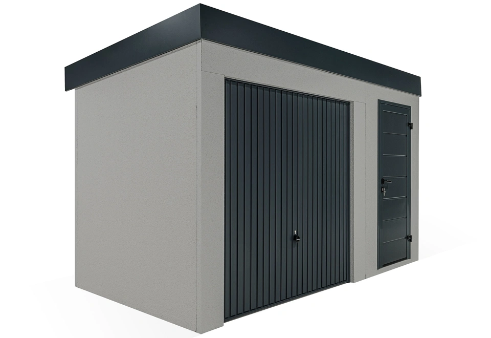 GARDEON® Záhradný domček s dverami a garážovou bránou Hörmann