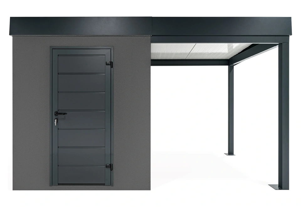 GARDEON® Záhradný domček s dverami a pravým prístreškom