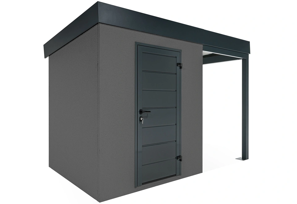 GARDEON® Záhradný domček s dverami a pravým prístreškom