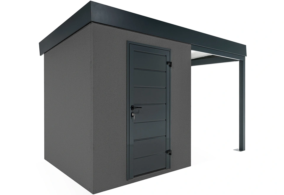 GARDEON® Záhradný domček s dverami a pravým prístreškom