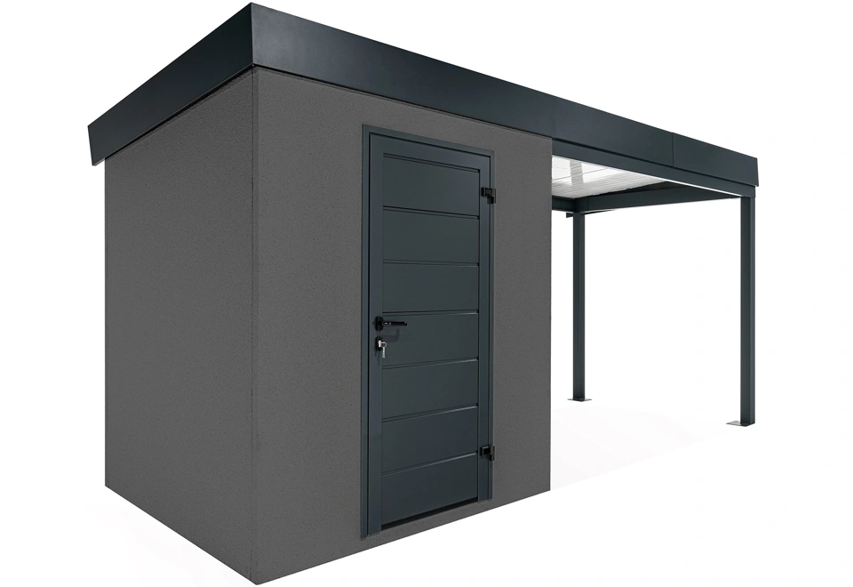GARDEON® Záhradný domček s dverami a pravým prístreškom