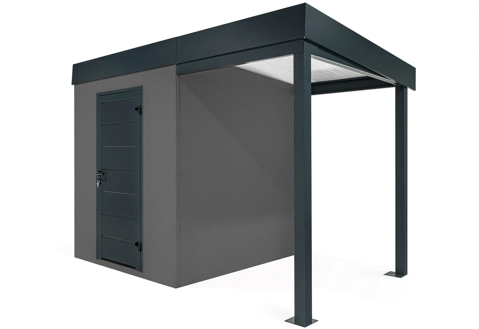 GARDEON® Záhradný domček s dverami a pravým prístreškom