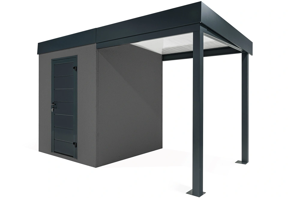 GARDEON® Záhradný domček s dverami a pravým prístreškom