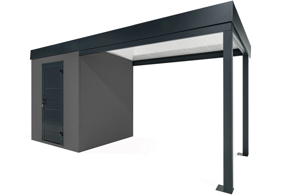 GARDEON® Záhradný domček s dverami a pravým prístreškom