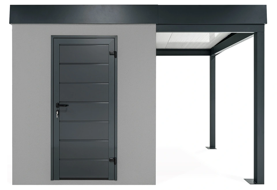 GARDEON® Záhradný domček s dverami a pravým prístreškom