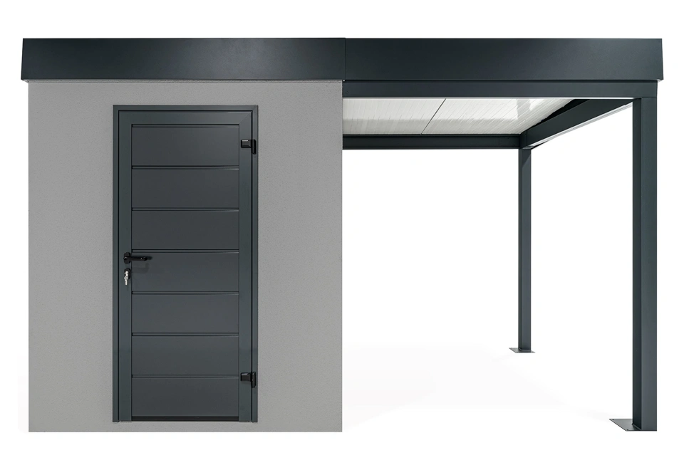 GARDEON® Záhradný domček s dverami a pravým prístreškom