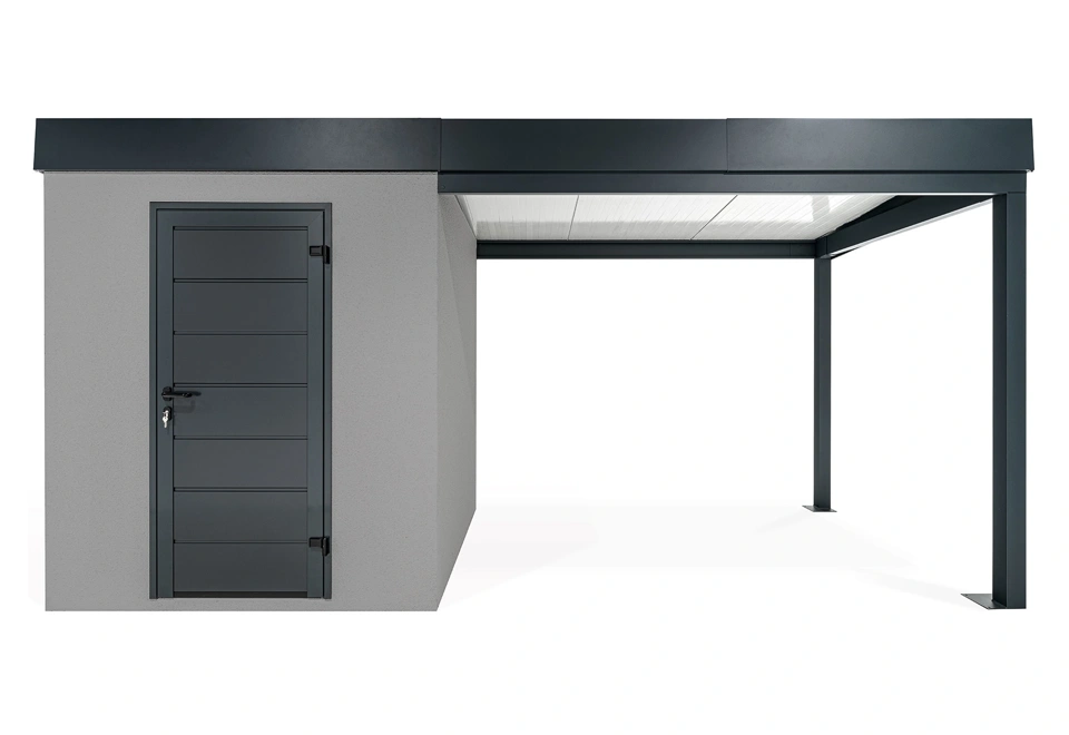 GARDEON® Záhradný domček s dverami a pravým prístreškom