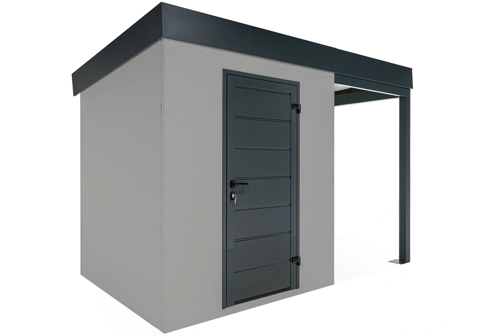 GARDEON® Záhradný domček s dverami a pravým prístreškom