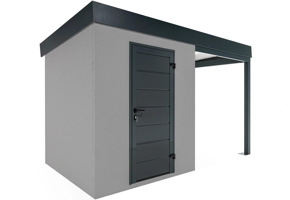 GARDEON® Záhradný domček s dverami a pravým prístreškom
