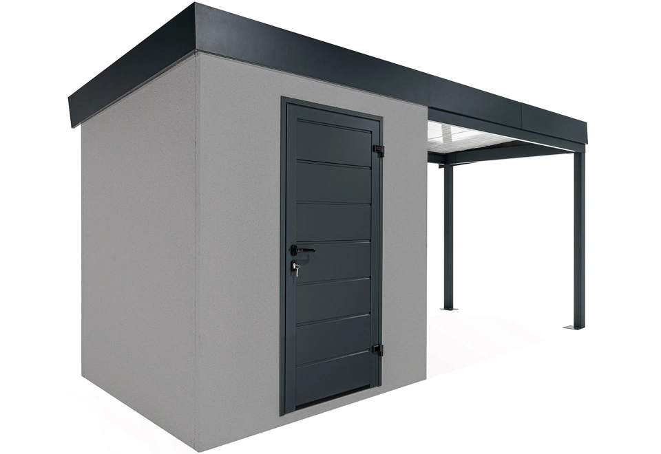 GARDEON® Záhradný domček s dverami a pravým prístreškom