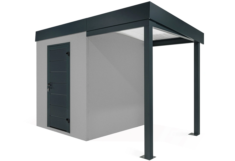 GARDEON® Záhradný domček s dverami a pravým prístreškom