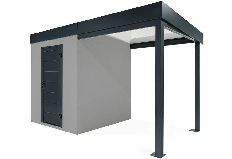 GARDEON® Záhradný domček s dverami a pravým prístreškom