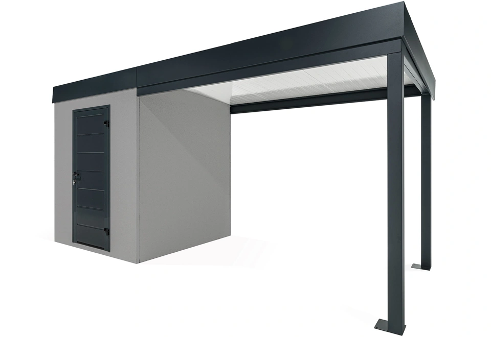 GARDEON® Záhradný domček s dverami a pravým prístreškom