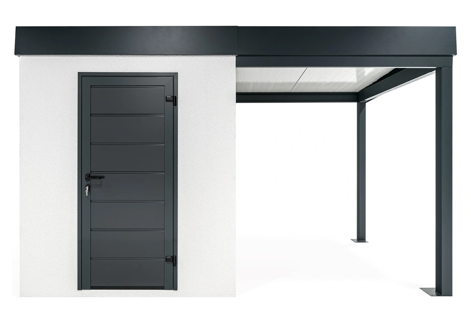 GARDEON® Záhradný domček s dverami a pravým prístreškom