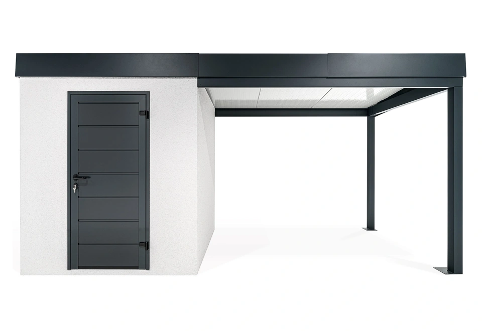 GARDEON® Záhradný domček s dverami a pravým prístreškom