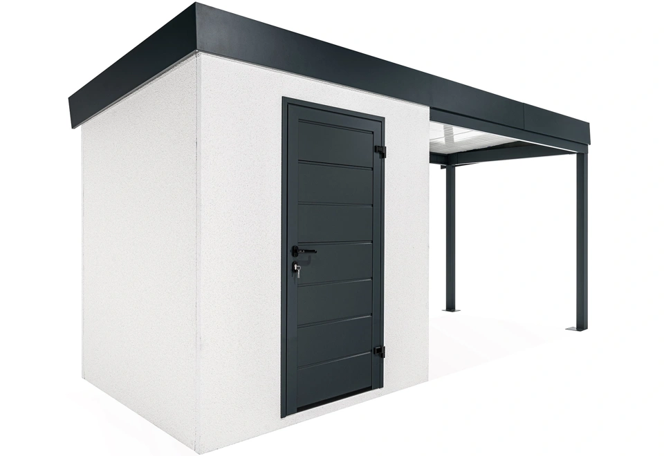 GARDEON® Záhradný domček s dverami a pravým prístreškom