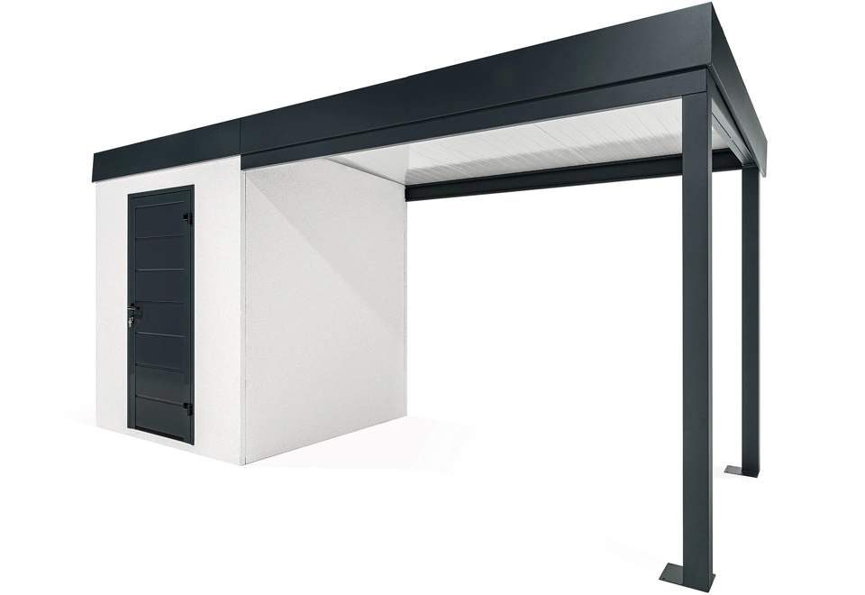 GARDEON® Záhradný domček s dverami a pravým prístreškom