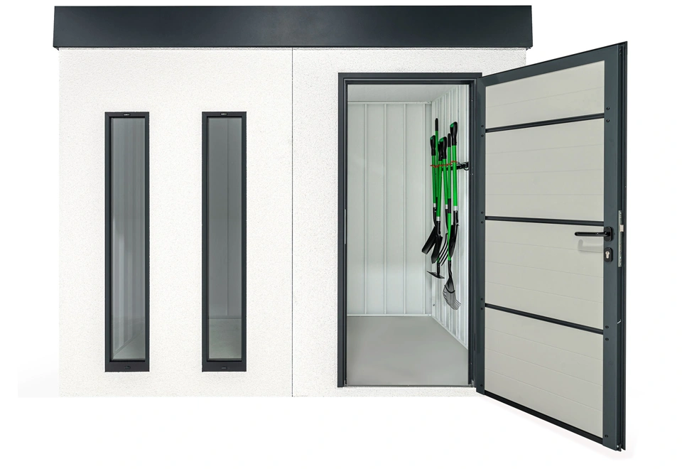 GARDEON® Záhradný domček s dverami Hörmann a dvomi svetlíkmi